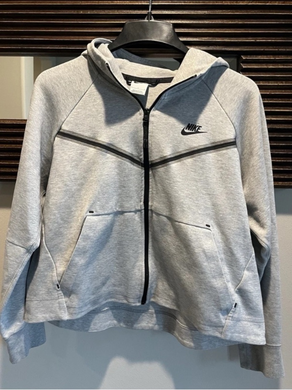 Nike Tech Sportswear Women's Fleece Windrunner Full Zip Hoodie Gray Large